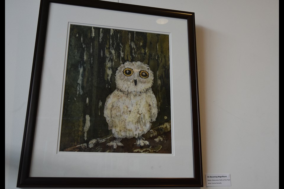 Whoo’s coming to the library? Artwork by artist Corrine Donnelly, who will be at the Meet the Artists reception, Aug. 27. Miriam King/BradfordToday