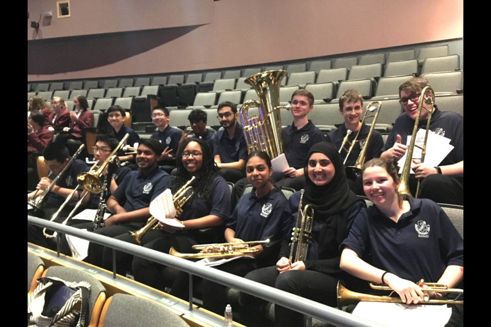 Members of the Bradford District High School concert band at the York Region Music Alive Festival. Submitted photo 