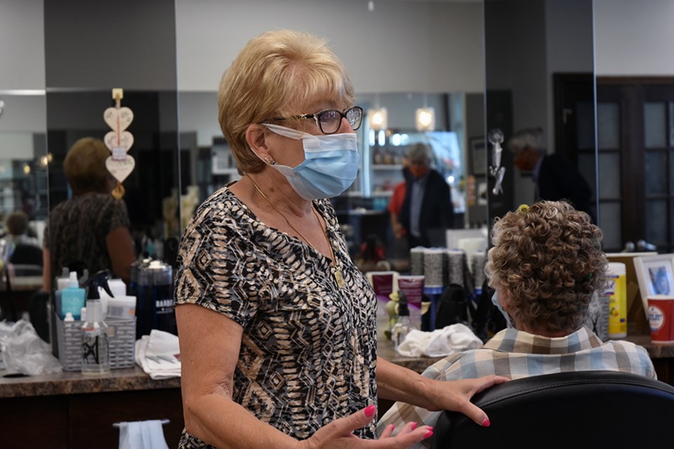 Mary Ingoglia, owner of Mary and Vita Hair Design, was at work on Friday morning. Miriam King/Bradford Today