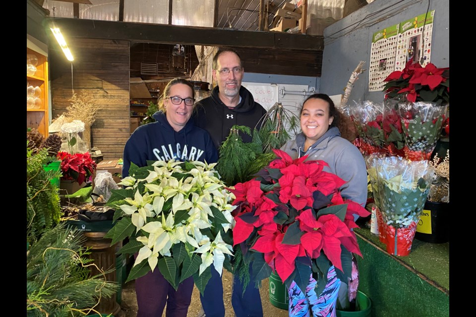 Kim and Dave Hanemaayer and their daughter Teresa Aukema run the family-owned floral business, just outside Bradford. Natasha Philpott/BradfordToday