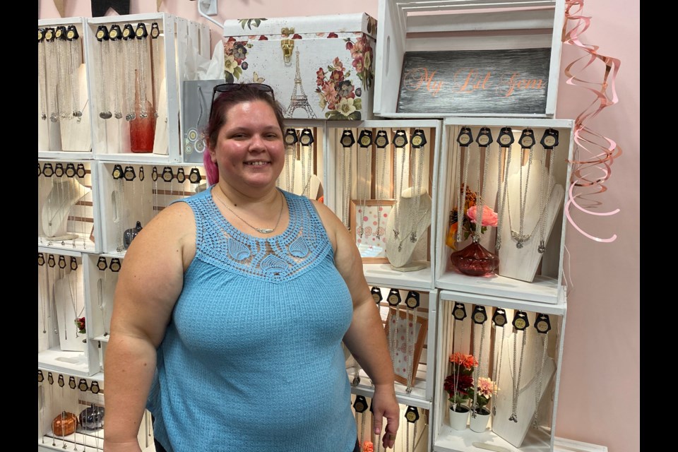 Kimberly Harvey on opening day inside her new shop, My Lil Gem, at Upper Canada Mall. Natasha Philpott/BradfordToday