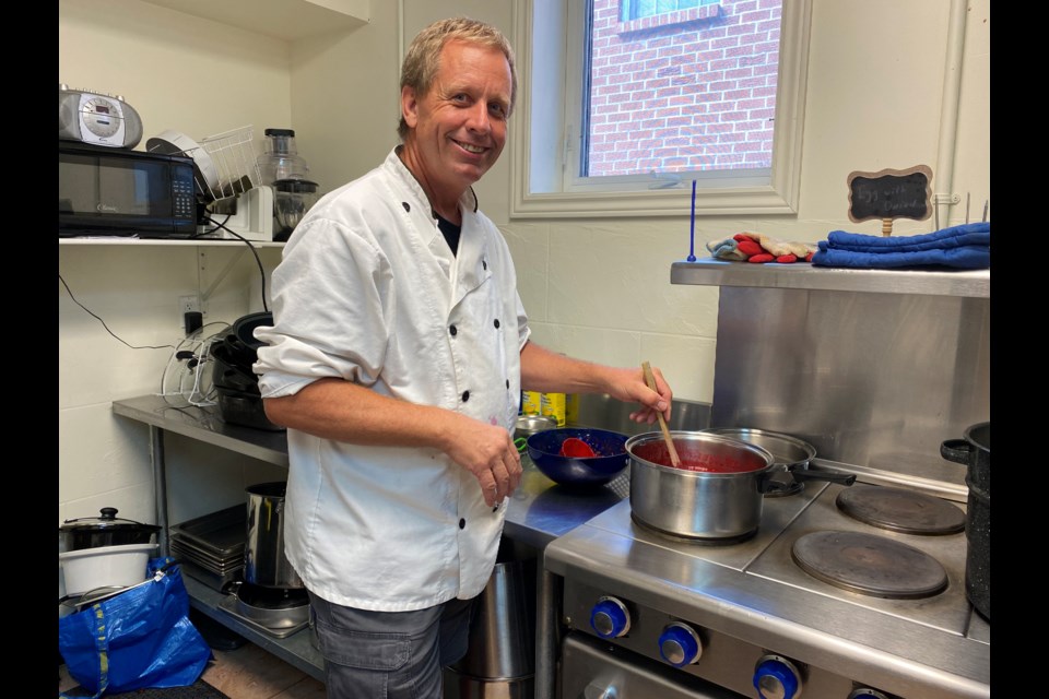 Robert Salmons aka 'The Jam Guy' has been renting out the kitchen at the Legion once a week. The larger faciilty allows him to make more product for his large orders.  Natasha Philpott/BradfordToday