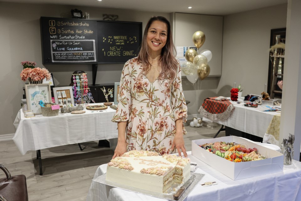 Owner Catarina Dos Santos at the studio's 10-year anniversary celebration