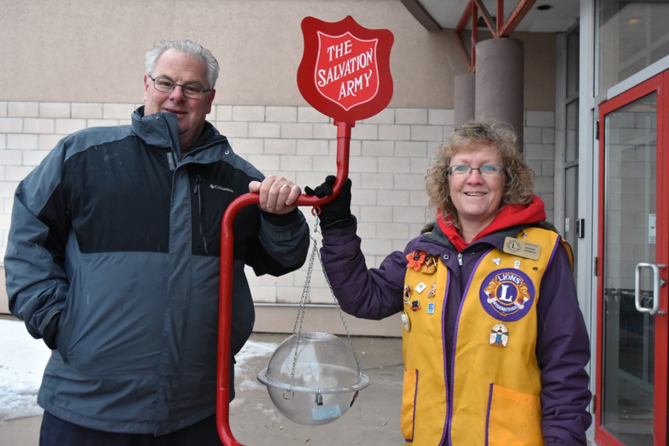 Bradford Lions Jamie Jones, First vice district governor A12, and Kathy Howitt are spearheading efforts to find volunteers for the Salvation Army Kettle Campaign in Bradford