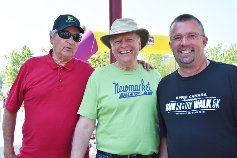 Newmarket Councillor Dave Kerwin (from left) and Newmarket Mayor Tony Van Bynen, here with Easter Seals volunteer Don Pratt, are inviting the community to their farewell events Sept. 29 and 30. Photography by Miriam King