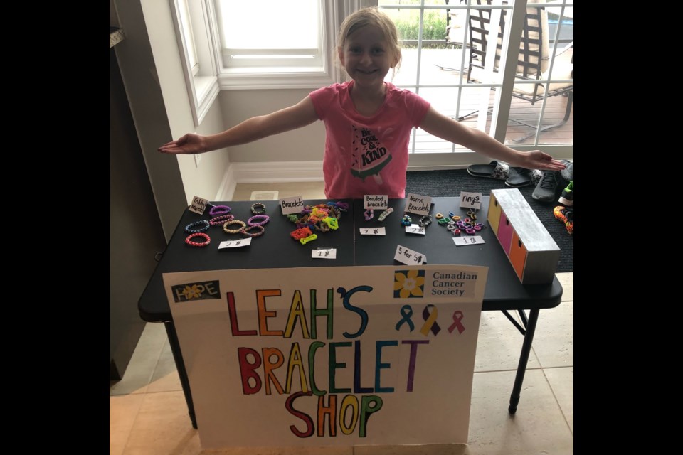 9-year-old Leah Salmon of Bradford created a bracelet business in 2021 and donated the money raised to the Canadian Cancer Society.