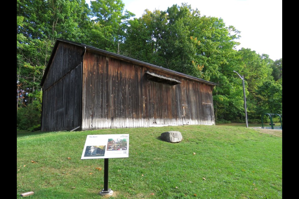 Plaques explaining the history of the Museum of the Boyne were put in place recently. This barn once sat on the property of Bradford West Gwillimbury Mayor Rob Keffer. 