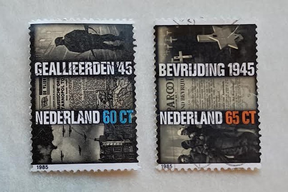 The Dutch Philatelic Service has produced since 1945 several stamps to recall the Liberation as well as honour the Allies. This stamp honoured the Allies in 1985, 40 years after the war.
