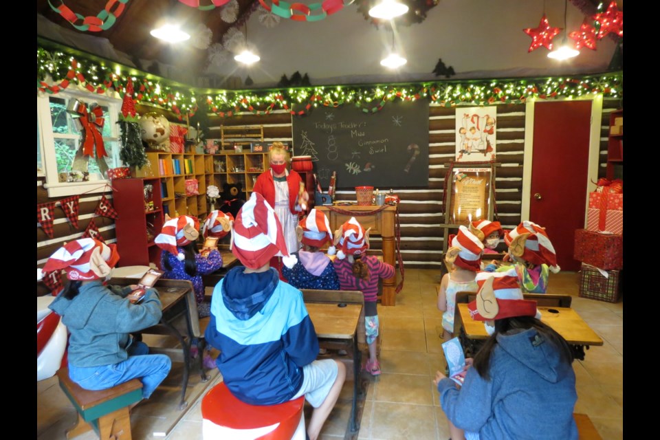 Elf School is in session - a new feature at Santa's Village. Eeryone gets an elf hat and a booklet that sends them on a scavenger hunt throughout the park. 
