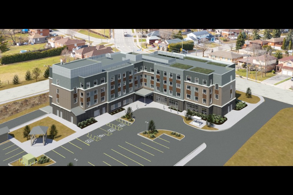 An artist's conception of how a new affordable housing development in Bradford will look, as shown during a County of Simcoe public information session Dec. 6