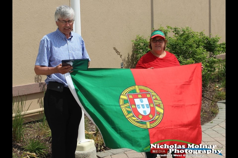 A small flag raising event was held Wednesday afternoon in front of the Bradford Court House to celebrate Portugal Day. Submitted by Nicholas Molnar