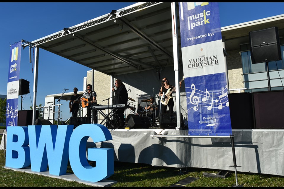 Music in the Park returned on July 3, with 5-member Eagles tribute band New Kid in Town on the Vaughan Chrysler stage.  Miriam King/Bradford Today