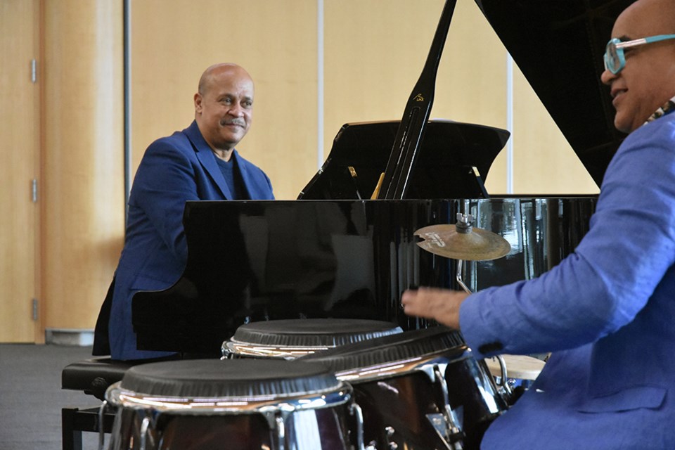 Hilario Duran on piano, Jorge Luis 'Papiosco' Torres on Congas performed as the Contumbao Duet at the Lakeshore Library in Innisfil. Miriam King/Bradford Today