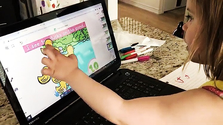 Virtual e-learners say their children are learning more now than they were in school. 
Jackie Kozak/BradfordToday