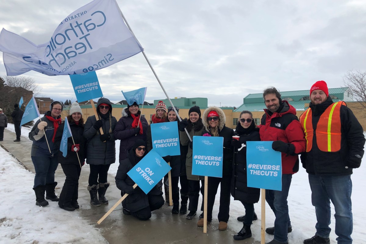 Bradford Catholic schools closed today for OECTA strike (4 photos