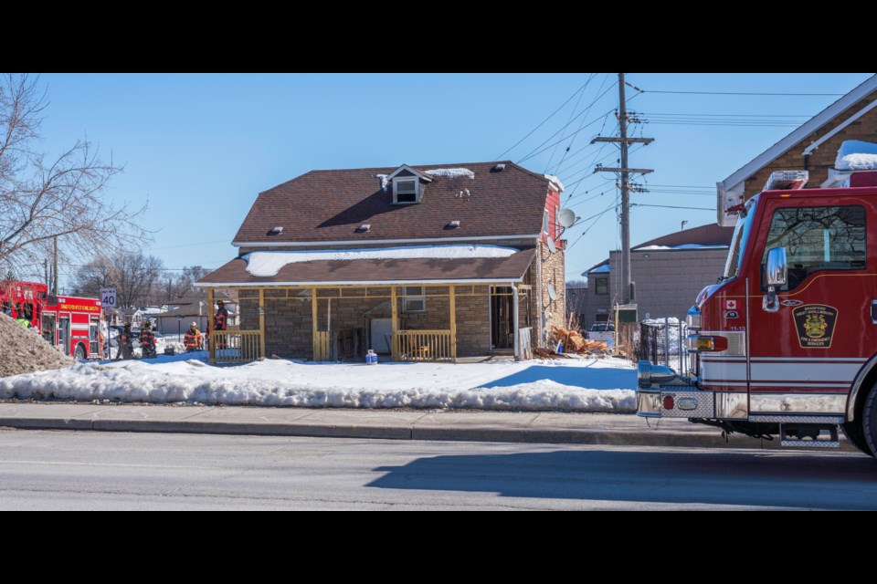 Emergency crews responded Wednesday to a fire at this building on Edward Street in Bradford.