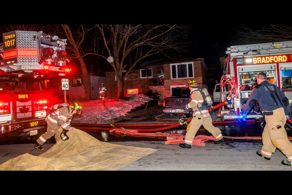 Bradford Fire responds to a house fire on Maple Grove, Bradford. Paul Novosad for Bradford Today.
