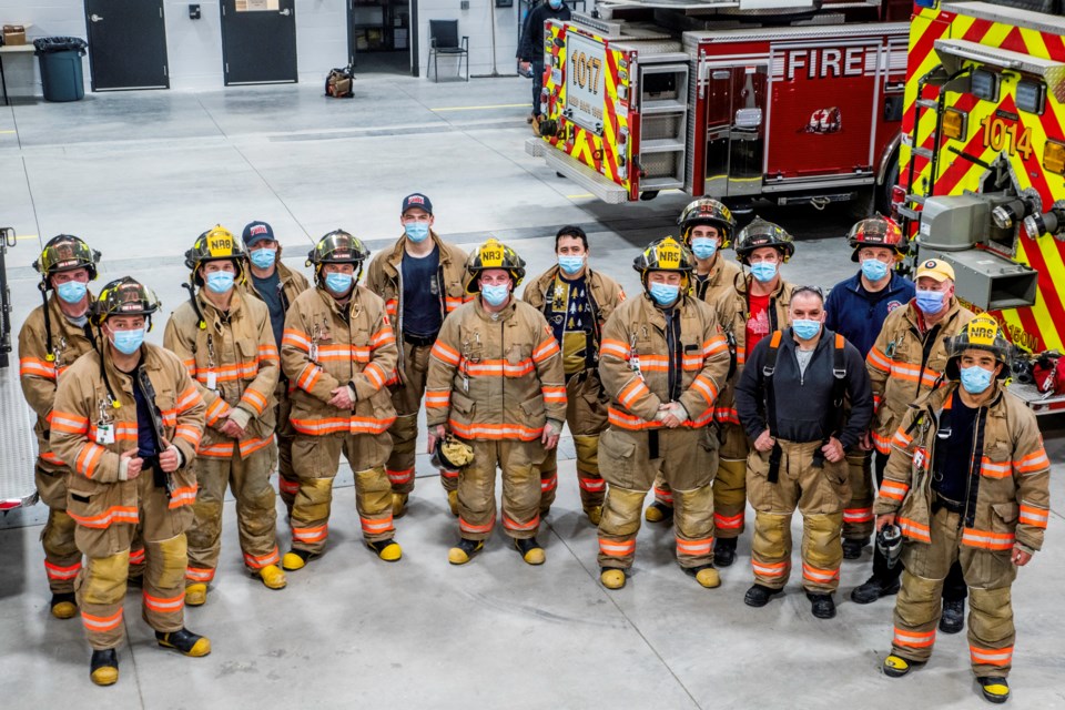 Bradford Volunteer Firefighters at training on Feb. 14, 2022. Paul Novosad for BradfordToday