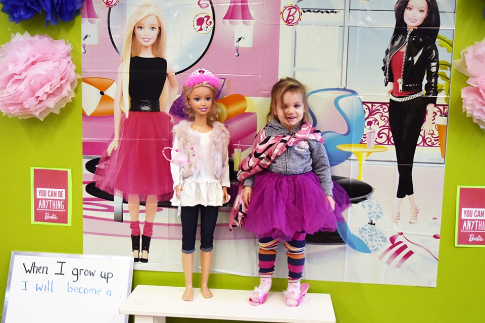Dressing up to join Barbie at Library. The party, a Free Family Saturday event, celebrated the 60th anniversary of the iconic doll. Miriam King/Bradford Today