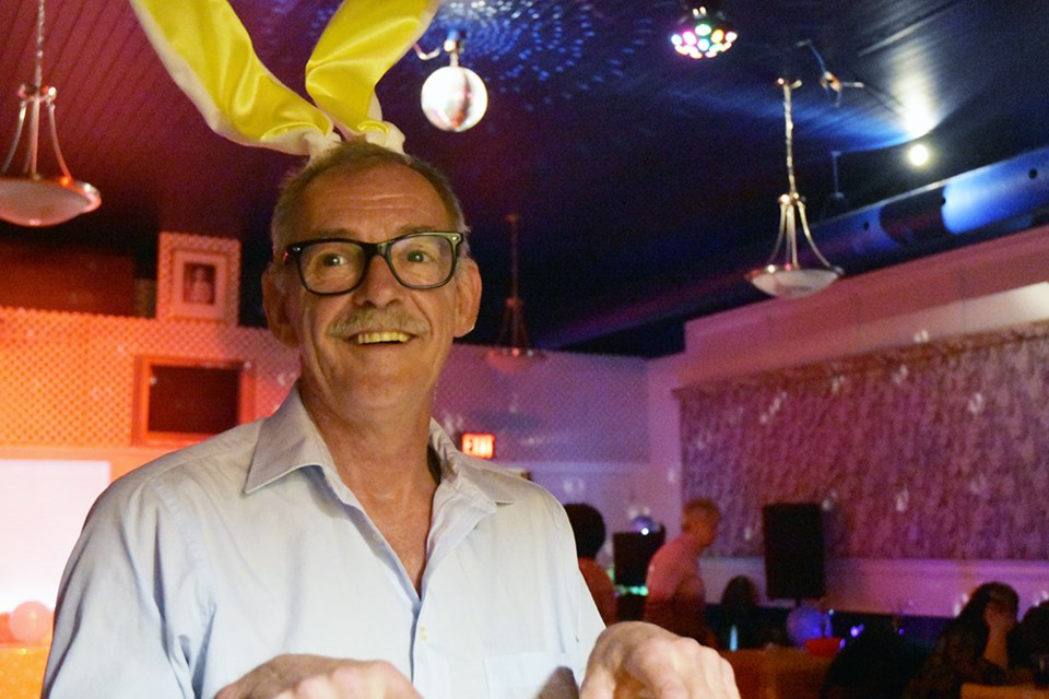 Denis Mainville donned bunny ears for the Easter Hop at the Lefroy-Belle Ewart Legion on Saturday. Miriam King/Bradford Today