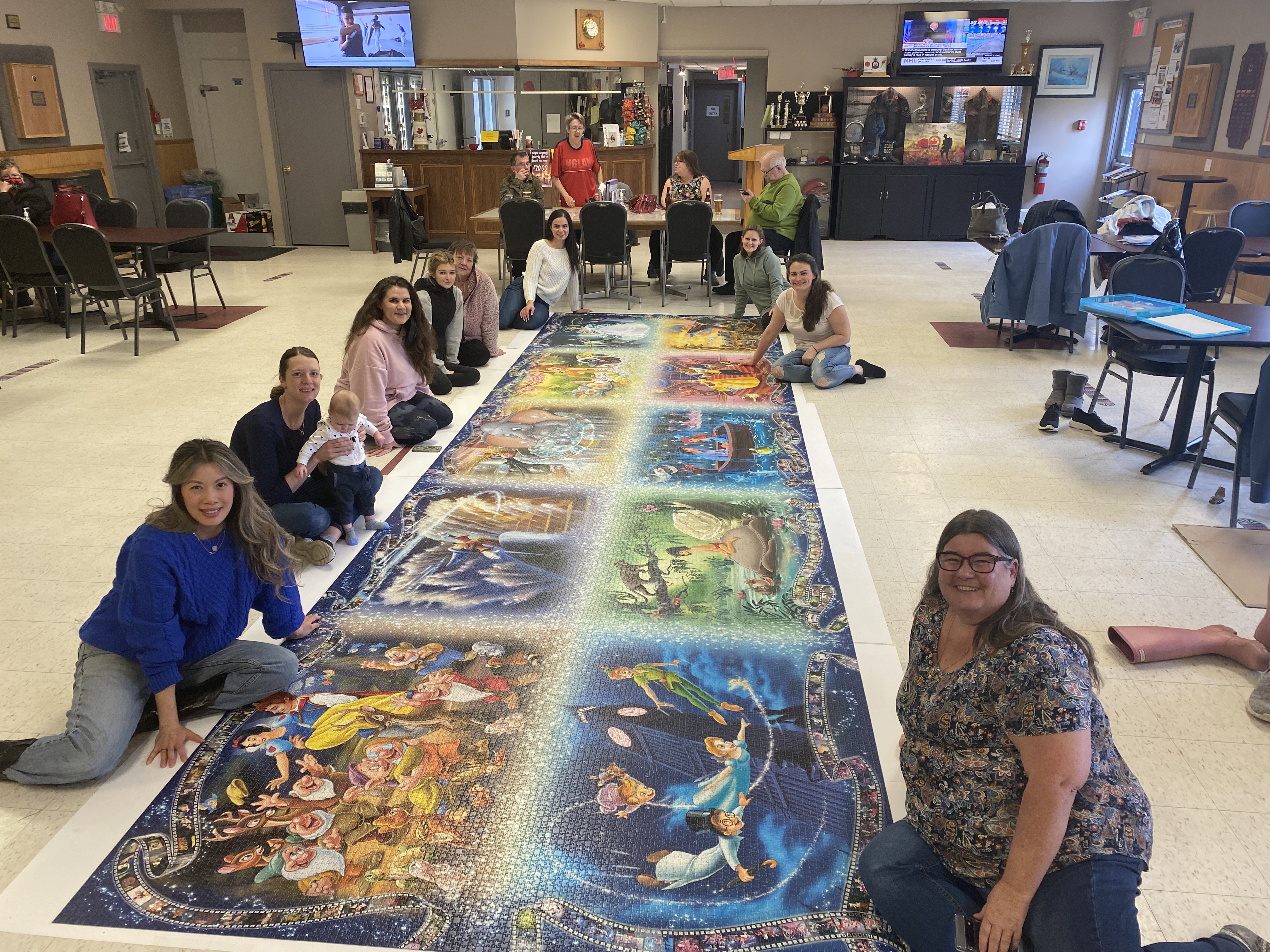 Group of local ladies tackling 40,000 piece puzzle together, apart