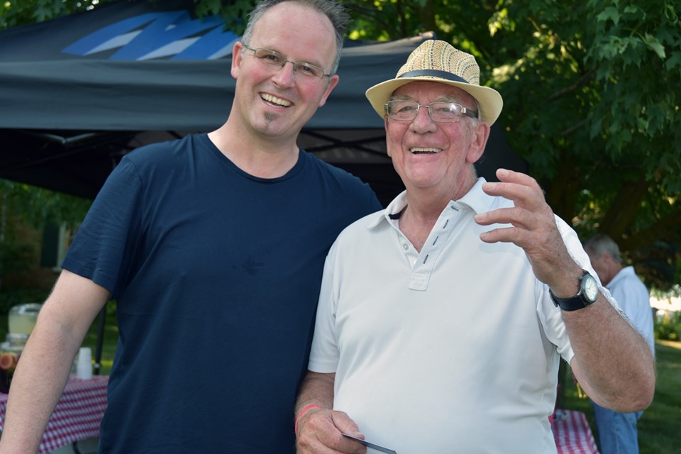 Newton Robinson ‘Mayor’ Tyler Philp, left, and life-long resident of Newton Robinson, Peter Ellis, who encouraged the establishment of a Newton mayor and council to unite the community. Miriam King/Bradford Today