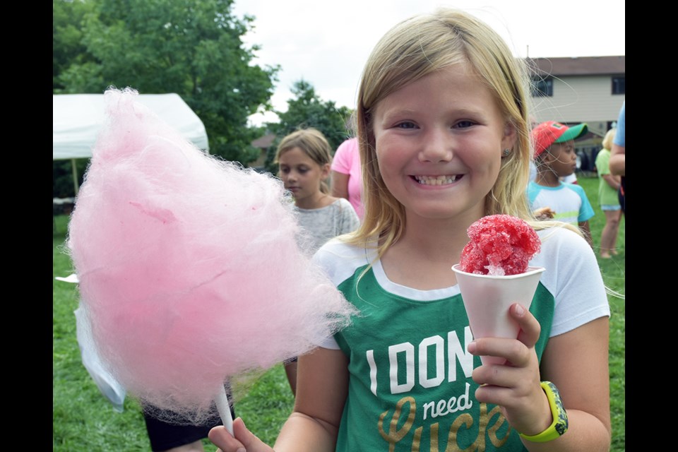 Ella enjoyed a snow cone and cotton candy at the Family Fun Fest. Miriam King/BradfordToday