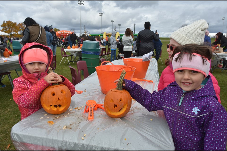 There was plenty of pumpkin-carving fun Saturday during the second annual Pumpkinfest at Bradford’s Henderson Memorial Community Park. Miriam King/BradfordToday