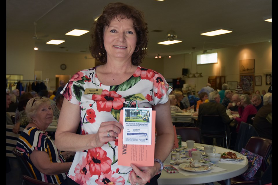 Cynthia Riley, Welcome Wagon ambassador, was a guest at the Danube Seniors Leisure Centre's Spring Luncheon, May 16. Miriam King/Bradford Today