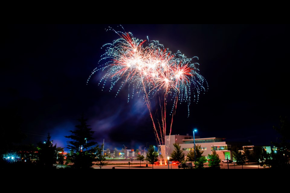 Fireworks Show put on by the Town of Bradford West Gwillimbury on Canada Day. Paul Novosad for BradfordToday
