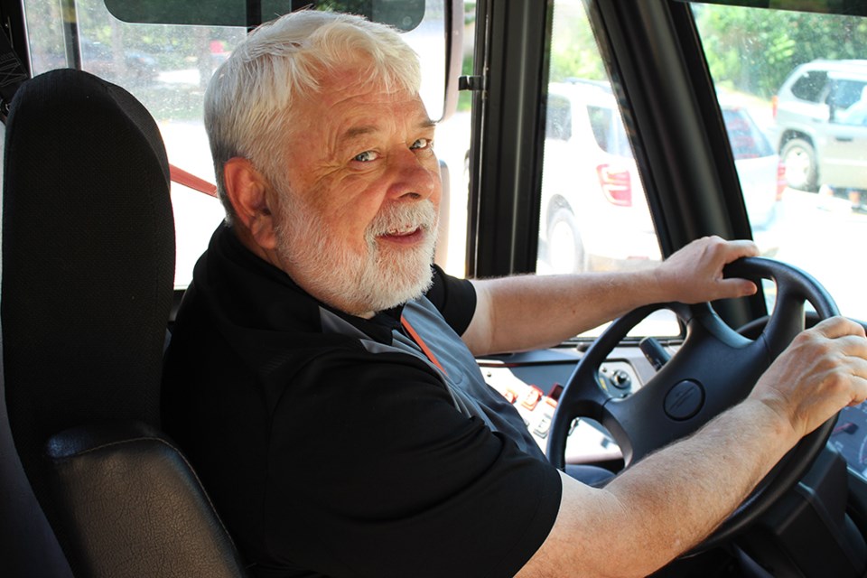 Gary Lamb, BWG councillor and historian, drove the school bus for the BWG Local History Association’s Mystery Bus Tour on July 15. Submitted photo/Franz Aschwanden