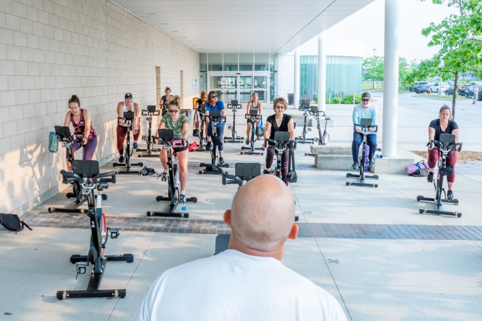 A cycling event was one of four events held outside Saturday morning at the BWG ParticipAction Community Challenge for National Health and Fitness Day. 