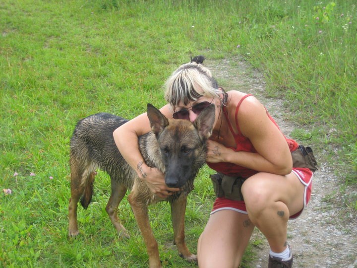 Stacey Bowman and one of her German Shepherd's, a rescue animal. 