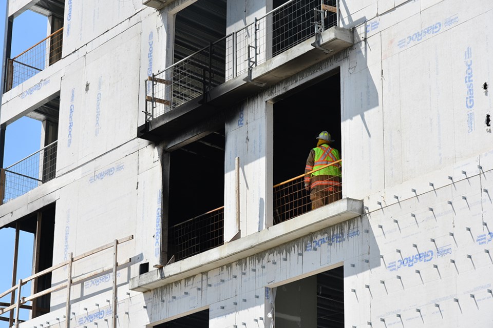 BWG Fire & Emergency Services investigates the origin of a fire on the third floor of Holland Gardens retirement residence, under construction. Miriam King/BradfordToday