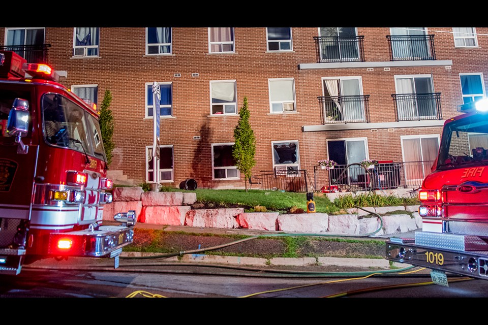 Firefighters were called to an apartment at The Hillview apartment building on Centre Street on July 30. Paul Novosad Photo
