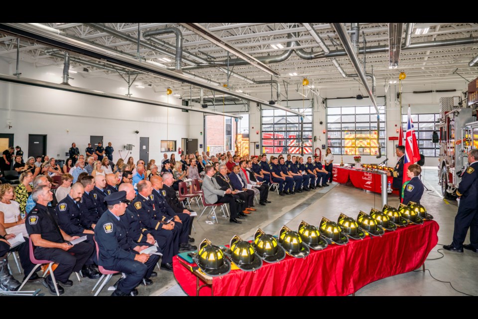 Bradford Fire Chief Brent Thomas welcomes a full house to the 2023 Recruit Firefighters Graduation and Second Annual Awards Ceremony. 