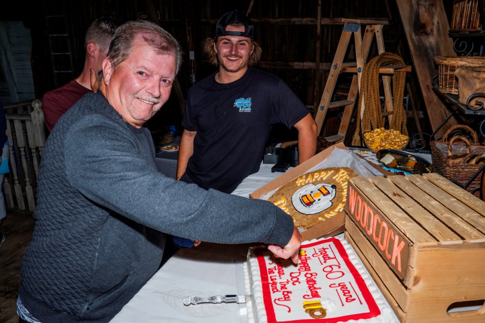 Friends, family and colleagues surprised Doug 'Doc' Woodcock with a party to celebrate his 60th birthday and retirement from BWG Fire and Emergency Services. 