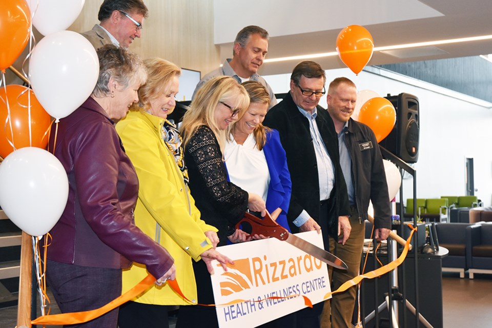 Cutting the ribbon at the soft opening of the Rizzardo Health and Wellness Centre. Miriam King/Bradford Today