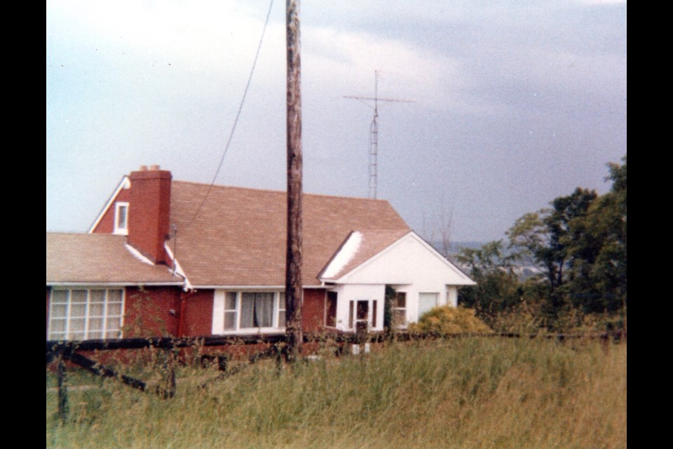 Hail can be seen on the roof of a Bradford house after the tornado of 1985.
