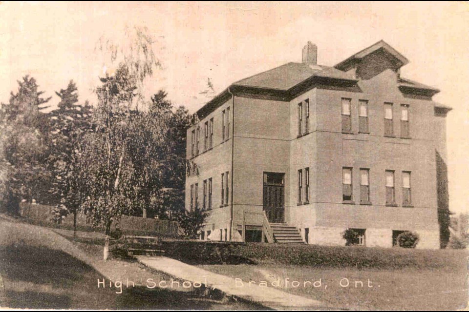 The original, wooden Bradford High School burned in 1893. This fine brick school was its replacement. It, too, burned.