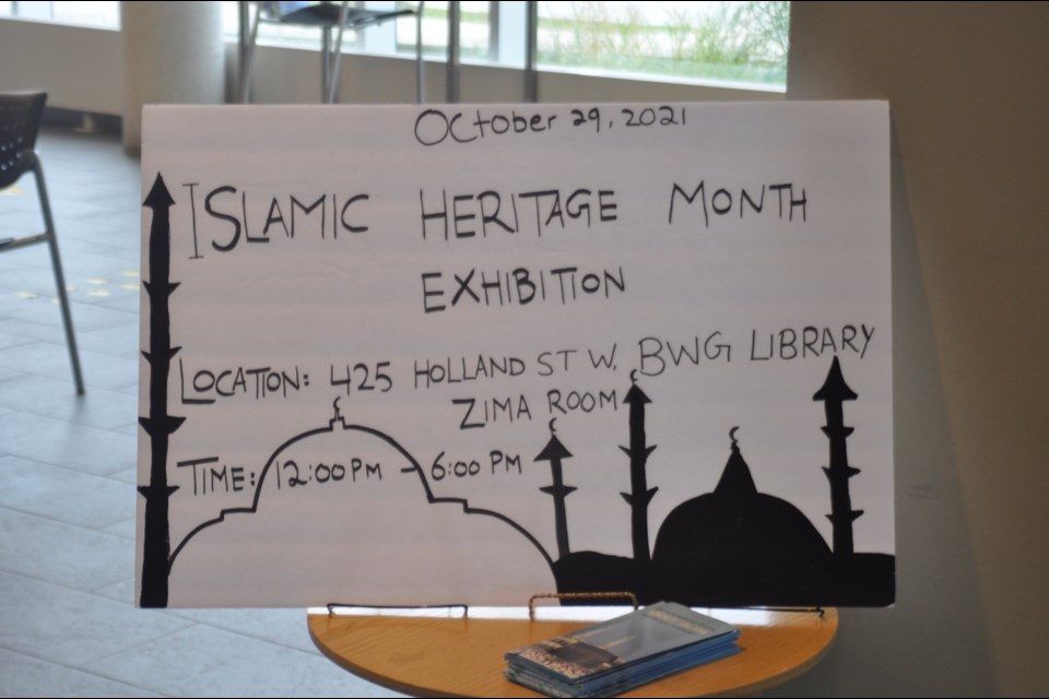 Islamic Exhibit at the Bradford Library in support of Islamic Heritage Month (last Friday).