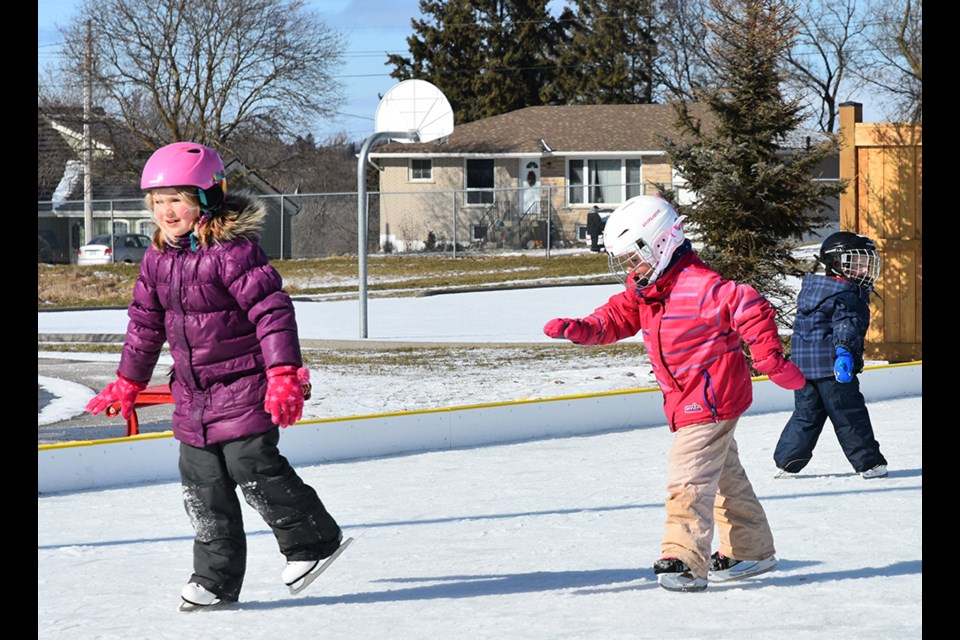 Kids enjoyed outdoor skating at the new Cookstown Ice Rink. Miriam King/Bradford Today