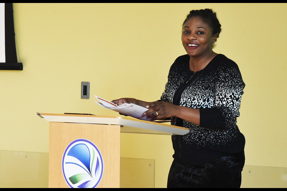 Valerie Kuye, women's health program co-ordinator with the ACYR, was guest speaker at the Bradford Women's Group meeting, for Pride Month. Miriam King/Bradford Today