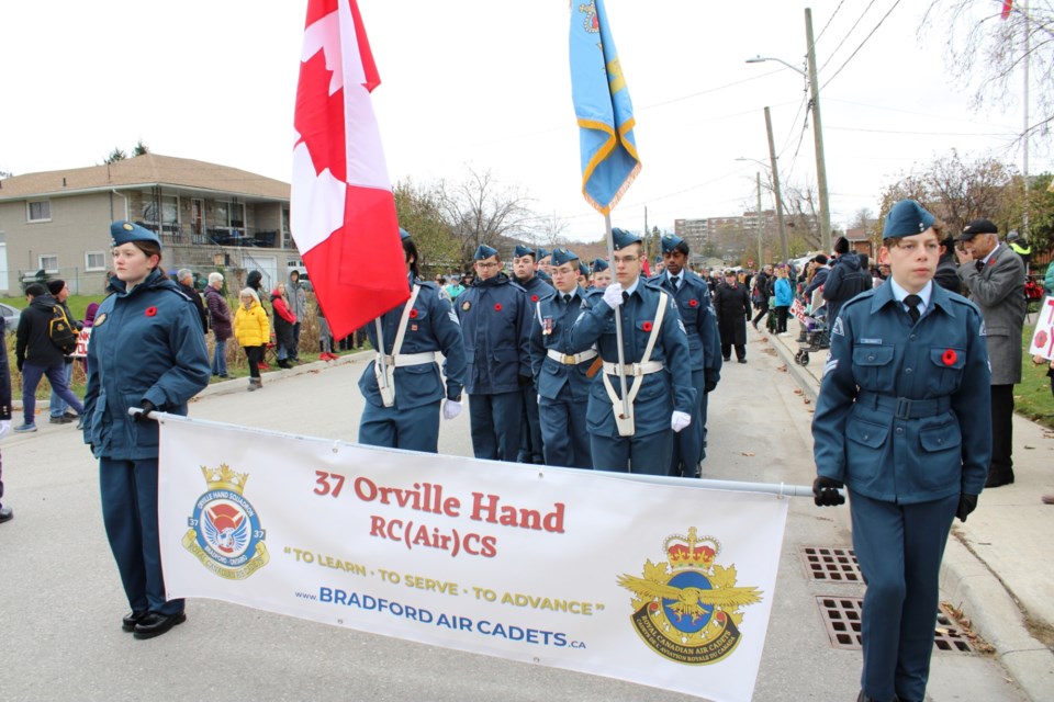 Air cadets had a recent commanding officers parade and also took part in Remembrance Day ceremonies. 