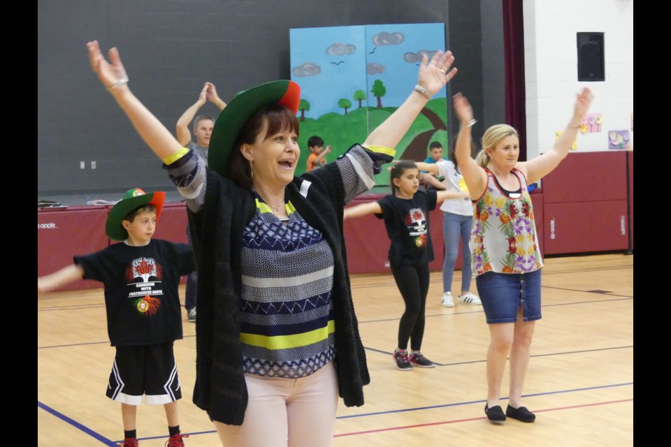 Dancers with the Raizes Portuguesas group practice at St. Angela Merici Catholic School in Bradford West Gwillimbury. Jenni Dunning/Bradford Today