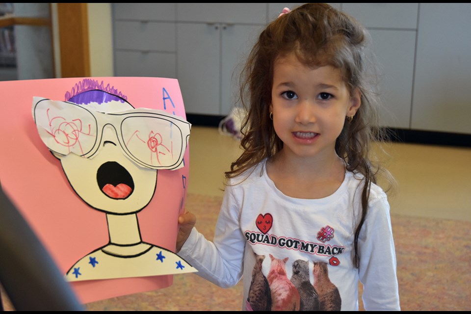 Valentina, four, enjoyed making crafts at the TD Summer Reading Club wrap-up party. Miriam King/BradfordToday