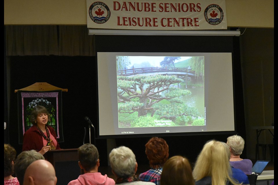 Guest speaker Pat de Valence talks about creating structure in the garden using vegetation – including a dramatic tree. Miriam King/BradfordToday