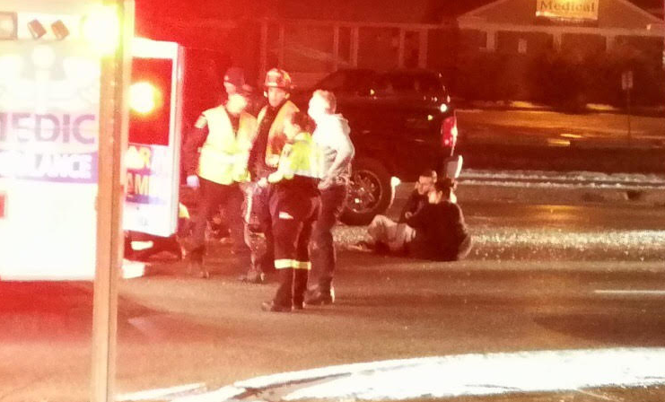 At the scene of a crash Dec. 30 on Holland Street West near Deer Run Crescent in Bradford West Gwillimbury when a man was hit by a car after a two-vehicle crash. Submitted photo 