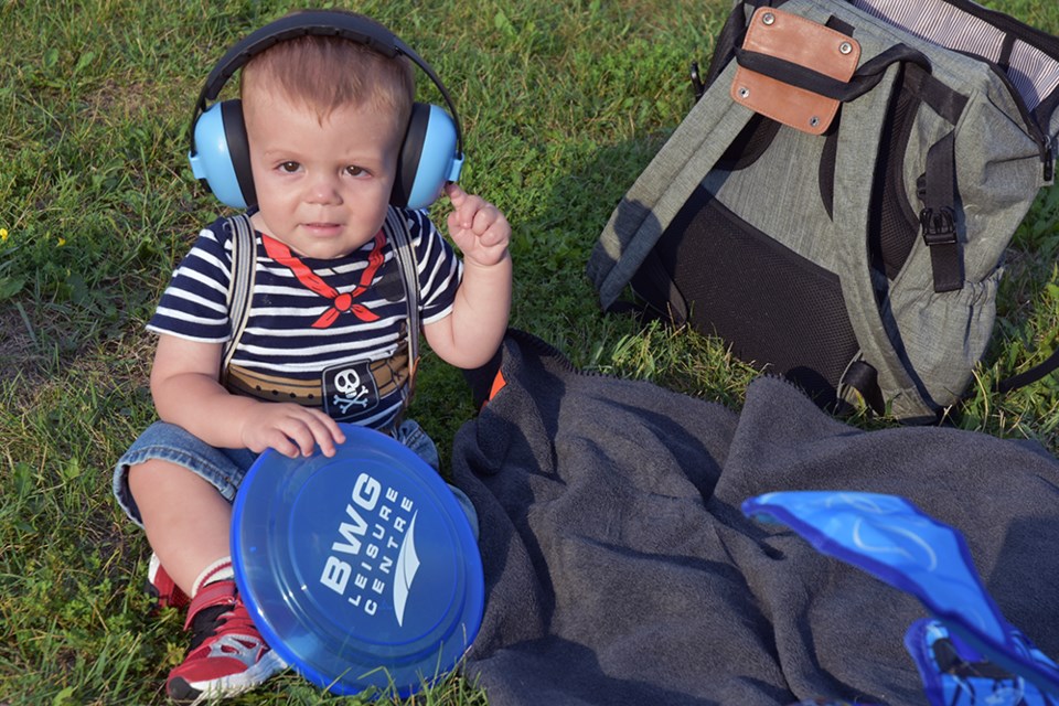 Music fan Logan, one year old, at the Music in the Park concert by Big Shiny 90s. Miriam King/BradfordToday