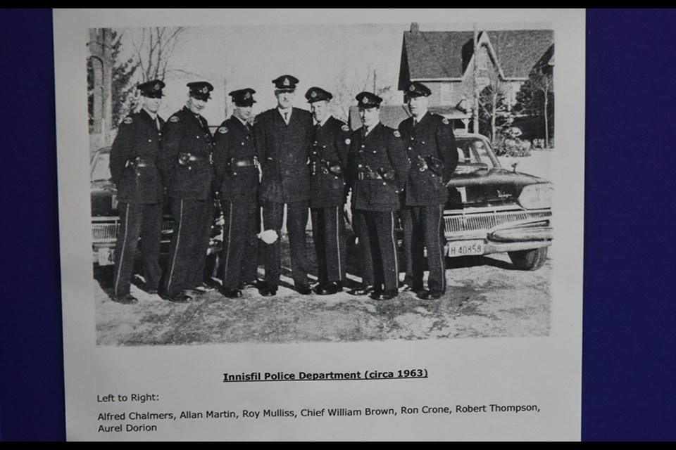 Archive photo of the Innisfil Police Service in 1963 - with Const. Aurel Dorion on the right. Miriam King/Bradford Today